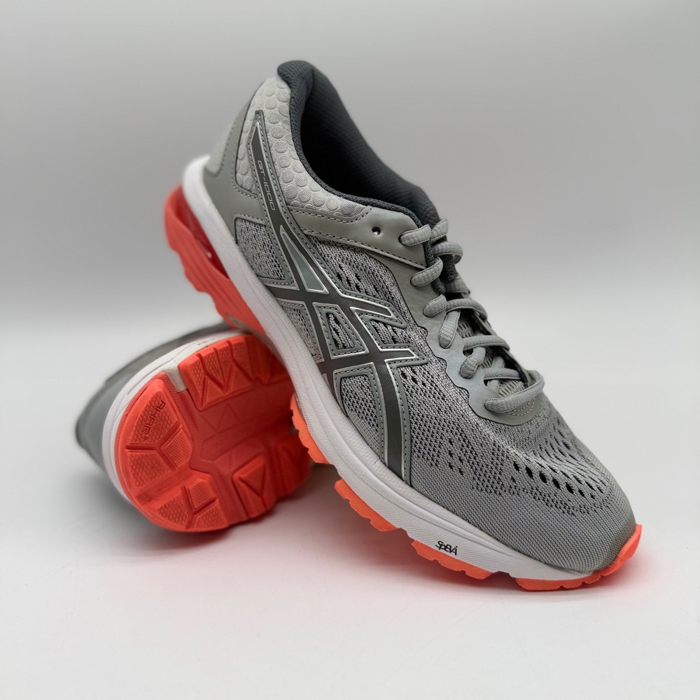 Asics GT-1000 Womens 8 Grey Coral Running Shoes Sneakers SpevaFoam‎ Low Top